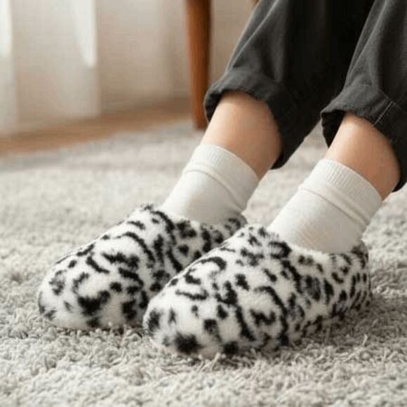 Ladies Leopard Slippers - Picture 2 of 4